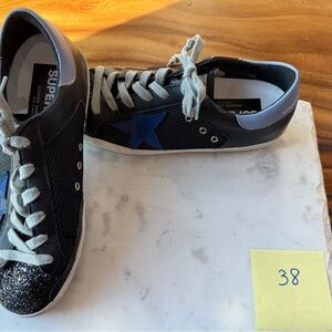 Golden Goose SuperStar Black and Blue Sneakers